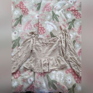 Elegant Cream Off-Shoulder Women's Top